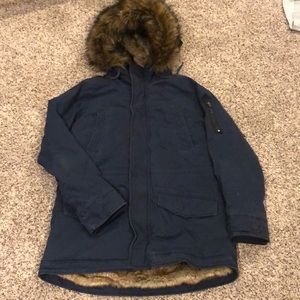 Hollister, size XL faux fur lined jacket. Cozy!